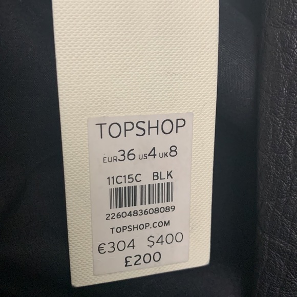 TopShop womens real leather black biker jacket - Picture 12 of 12